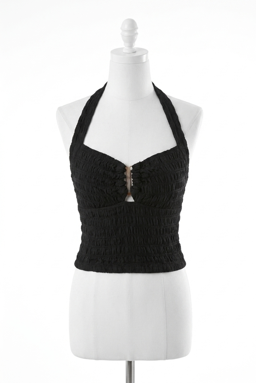 NEW VINTAGE HAVANA lilli halter top in black